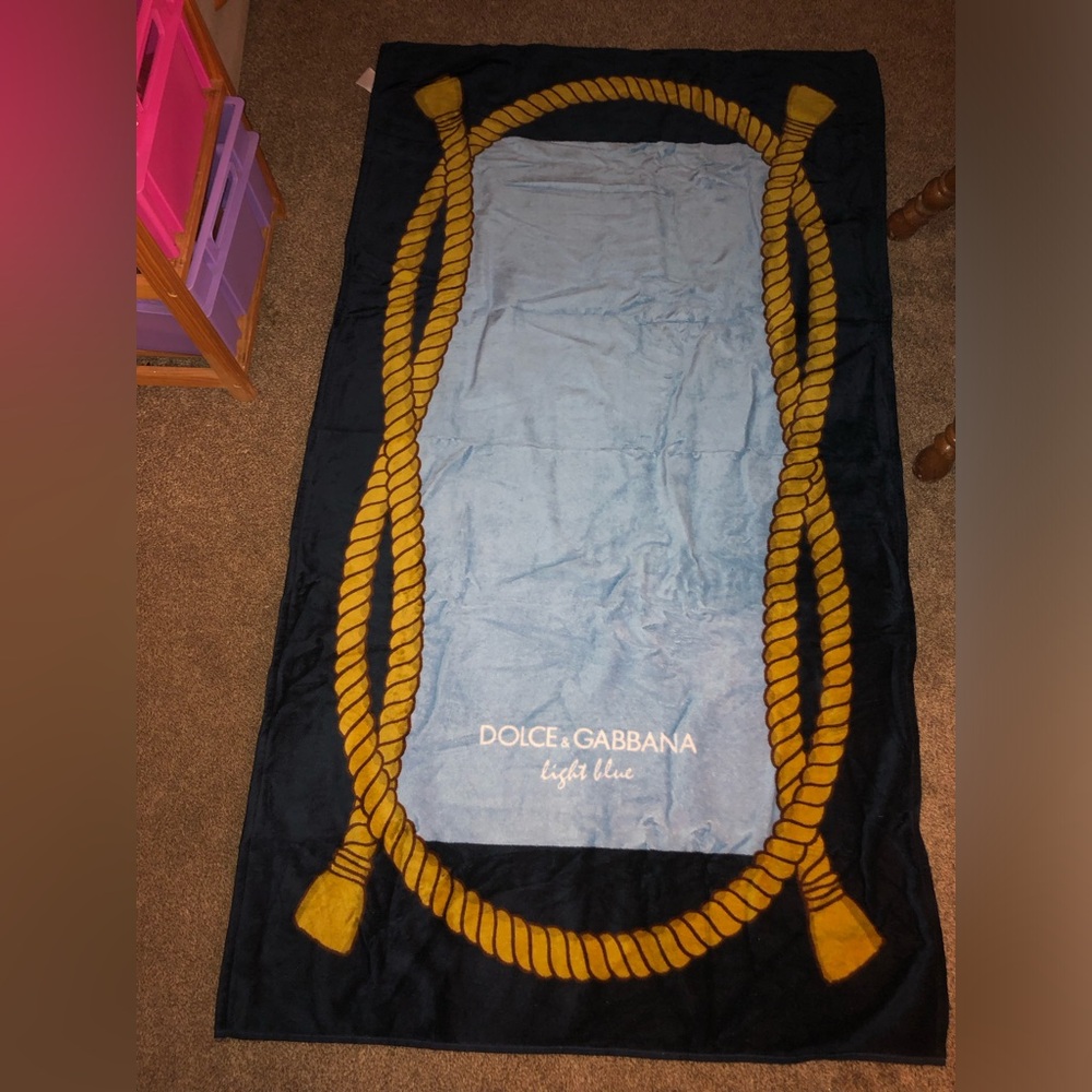 Dolce & Gabbana Light Blue Rope themed Cotton Beach Bath Towel 57"x32"